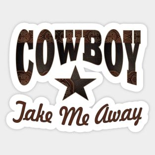 1980s western country cowgirl typography cowboy Sticker